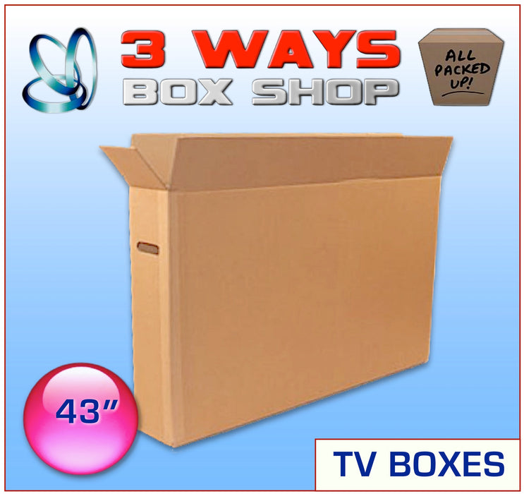 TV Removal Box House Removal Television Picture Cardboard Strong Box 3 Ways Box Shop Peterborough