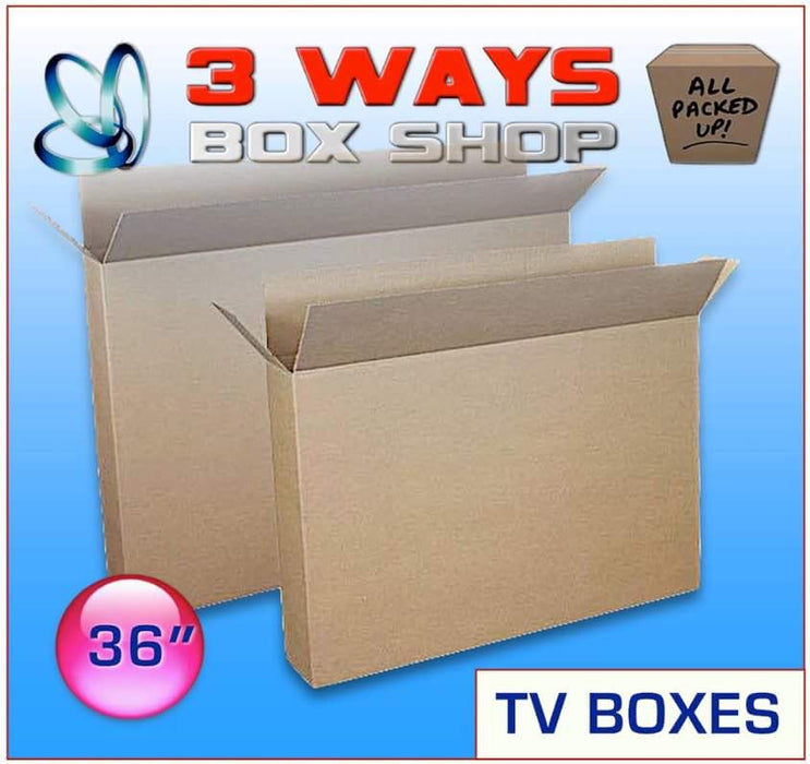 TV Removal Box House Removal Television Picture Cardboard Strong Box 3 Ways Box Shop Peterborough